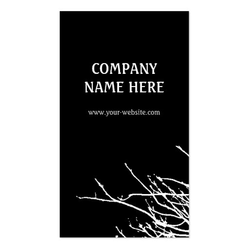 White Branches Business Card Templates (front side)