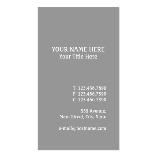 White Branches Business Card Templates (back side)