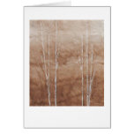 White branches on sepia abstract painting greeting card