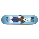 White Brave Bear Skateboard