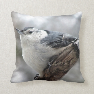 White breasted Nuthatch Throw Pillow