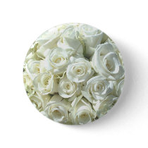 White Bridal Bouquet Button - Customizable