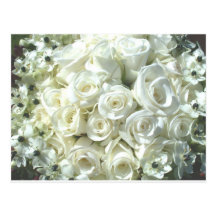 White Bridal Bouquet Postcard - Customizable