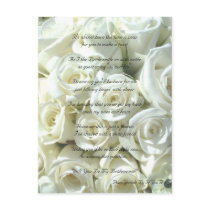 White Bridal Bouquet Will You Be My Bridesmaid postcards
