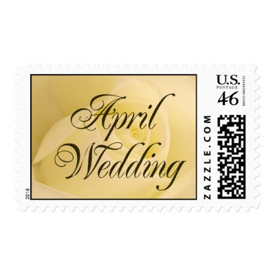 White Bridal Rose - April Wedding Stamp