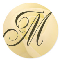 White Bridal rose - Initial M stickers