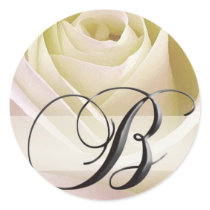 White Bridal Rose Monogram Sticker Initial B by aslentz White Bridal Rose Monogram Sticker Initial B