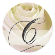 White Bridal Rose Monogram Sticker...Initial C by aslentz White Bridal Rose Monogram Sticker...Initial C