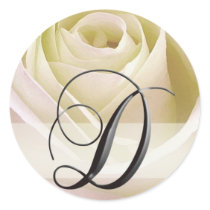 White Bridal Rose Monogram Sticker... Initial D by aslentz White Bridal Rose Monogram Sticker... Initial D