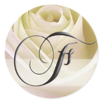 White Bridal Rose Monogram Sticker... -Initial F by aslentz White Bridal Rose Monogram Sticker... -Initial F