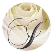 White Bridal Rose Monogram Sticker Initial I by aslentz White Bridal Rose Monogram Sticker Initial I