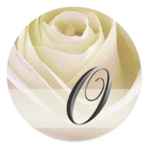 White Bridal Rose Monogram Sticker... Initial O by aslentz White Bridal Rose Monogram Sticker... Initial O