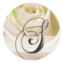 White Bridal Rose Monogram Sticker Initial S by aslentz White Bridal Rose Monogram Sticker Initial S