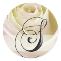 White Bridal Rose Monogram Sticker Initial S by aslentz White Bridal Rose Monogram Sticker Initial S