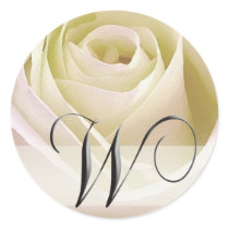 White Bridal Rose Monogram Sticker...Initial W by aslentz White Bridal Rose Monogram Sticker...Initial W