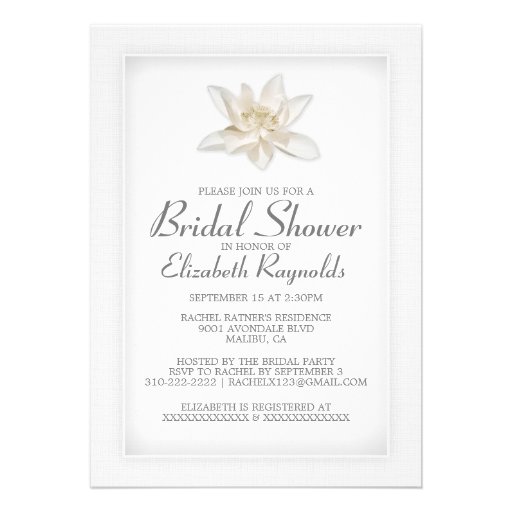 White Bridal Shower Invitations