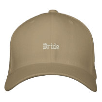 White Bride embroidered hats by WeddingWorks White Bride embroidered hats