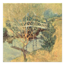 White Bridge by Twachtman, Vintage Impressionism Personalized Announcements