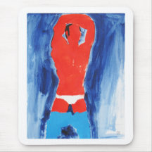 White Briefs Blue Jeans Mousepad