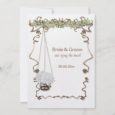 White brown engagement wedding party invitation by mensgifts