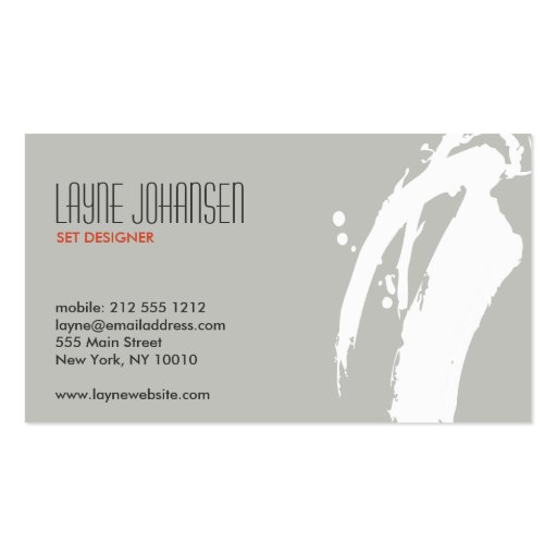 WHITE BRUSHSTROKE BUSINESS CARD TEMPLATES (front side)
