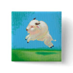 White buffalo art fun happy leaping bison painting