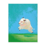 White buffalo art fun happy leaping bison painting post cards