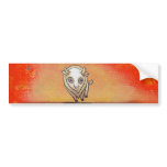 White buffalo art fun red painting contemporary bumper stickers