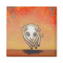 White buffalo art fun red painting contemporary magnets