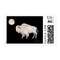 White Buffalo Full Moon Stamp