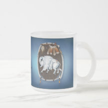 White Buffalo Shield-blue Mugs