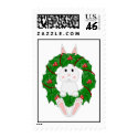 White Bunny And Christmas Wreath Stamps