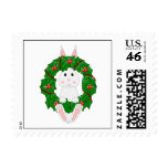 White Bunny And Christmas Wreath