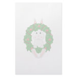 White Bunny And Christmas Wreath