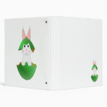 White Bunny In A Green Christmas Ornament Vinyl Binder