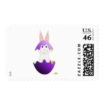 White Bunny Purple Easter Egg postage