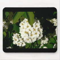 White Bush Flowers mousepads by lifesphere White Bush Flowers mousepads