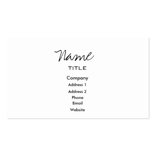 White Business Cards (front side)