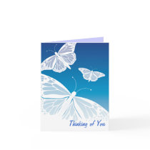 White Butterflies Thinking of You Card by stationerybox White Butterflies Thinking of You Card