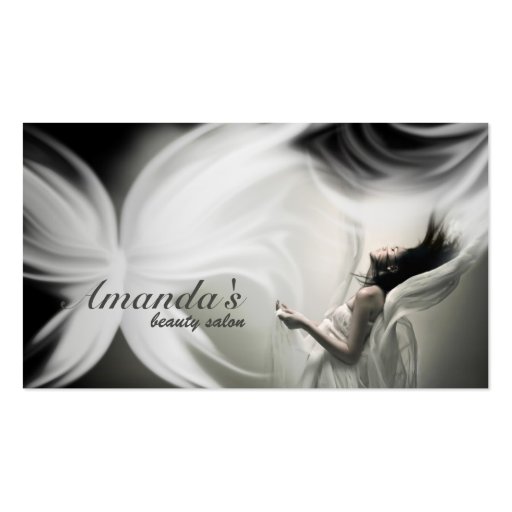 White Butterfly Beauty Salon & Fashion Card Business Card Templates (front side)