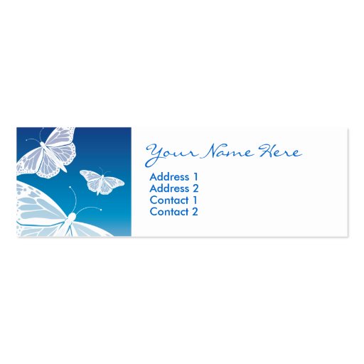 White Butterfly Skinny Cards Business Card (front side)