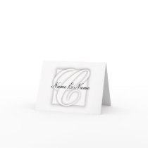 White C Monogram Blank Note Card