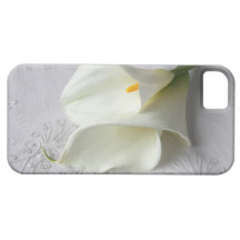 white calla lilies on linen iphone4 ID case iPhone 5 Cases