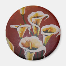 White Calla Lilies Refrigerator Magnets