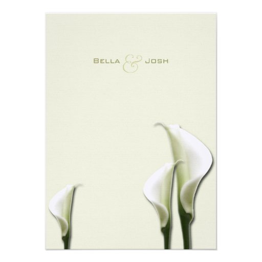 White Calla Lillies Bridal Shower Invitation