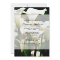 White Calla Lily Bridal Shower Custom Invites