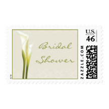 White Calla Lily Bridal Shower Stamps
