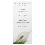 White Calla Lily Reception Menu Rack Card