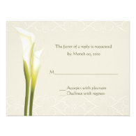 White Calla Lily Reply cards Custom Announcements