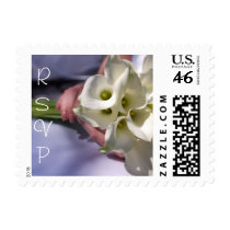 White Calla Lily RSVP postage